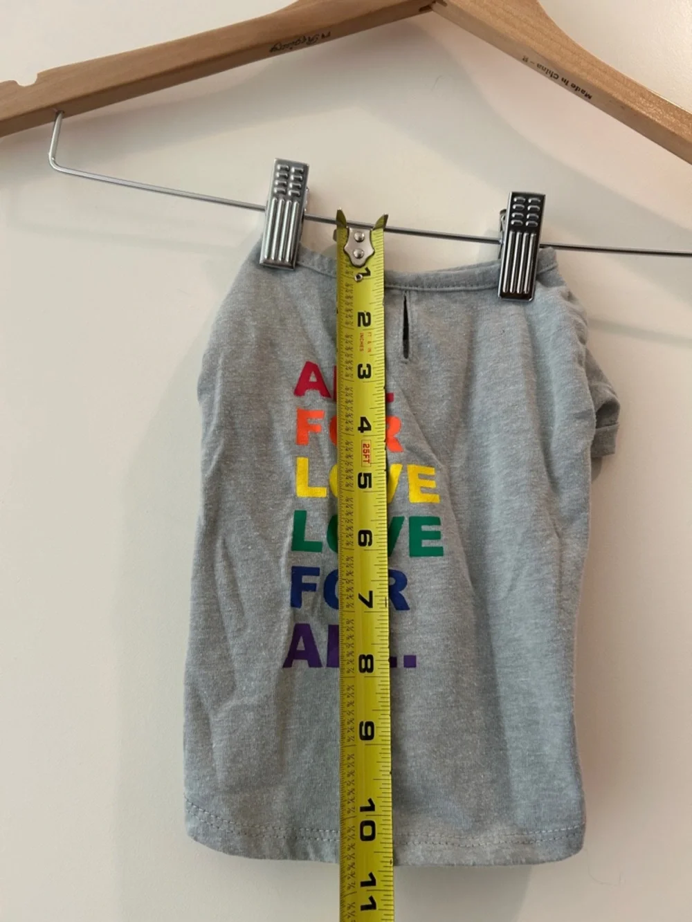 Unbranded Dog Pet Tee T-Shirt Rainbow 'All For Love Love For All”Graphic size XS